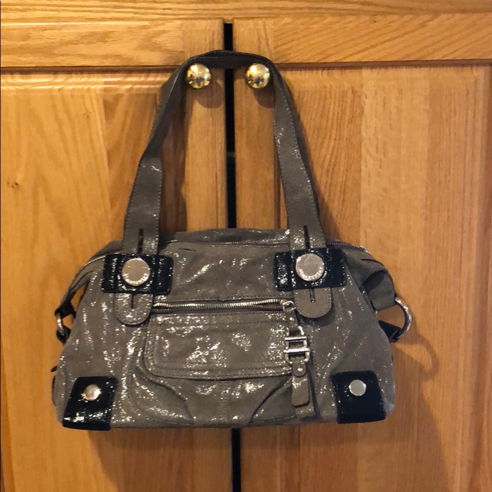 Suede Satchel with black accents